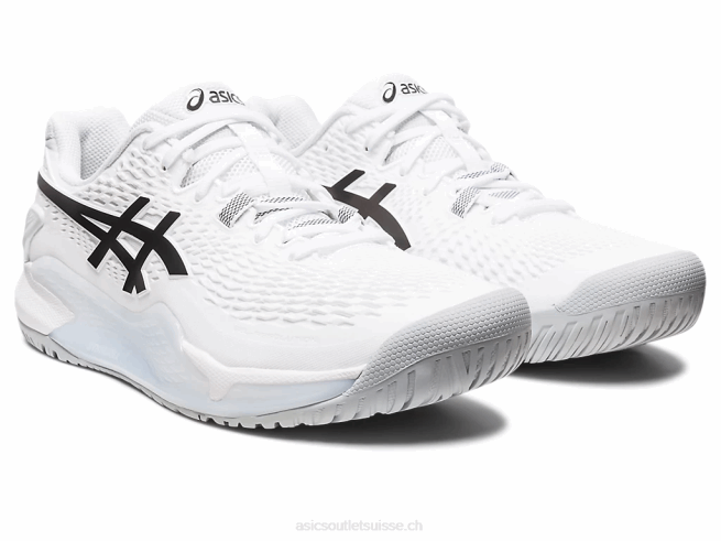 gel-résolution 9 blanc noir Asics L6N0K354