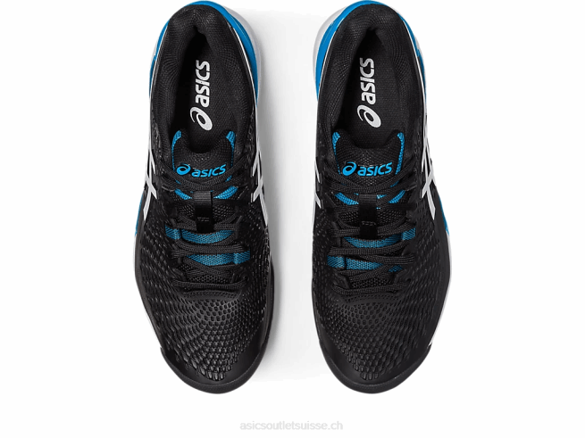 gel-résolution 9 oc de large noir blanc Asics L6N0K567