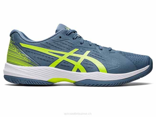 solution rapide ff bleu acier/vert danger Asics L6N0K477