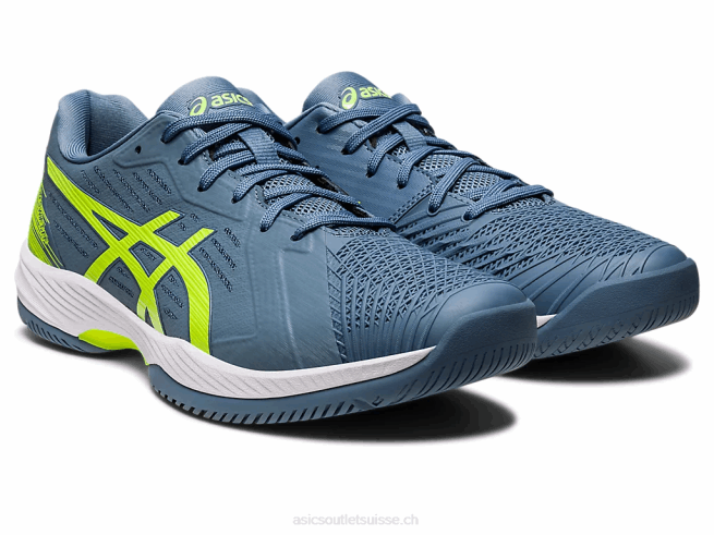 solution rapide ff bleu acier/vert danger Asics L6N0K477
