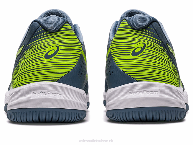 solution rapide ff bleu acier/vert danger Asics L6N0K477