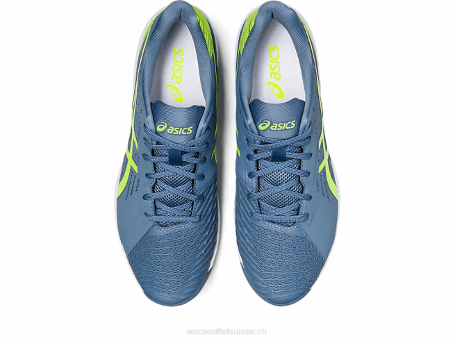 solution rapide ff bleu acier/vert danger Asics L6N0K477