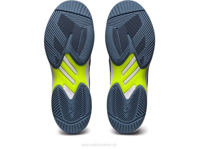 solution rapide ff bleu acier/vert danger Asics L6N0K477