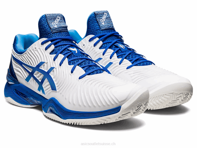 terre battue ff novak blanc/bleu thon Asics L6N0K1003