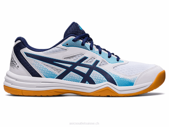 en cour 5 blanc/bleu indigo Asics L6N0K424