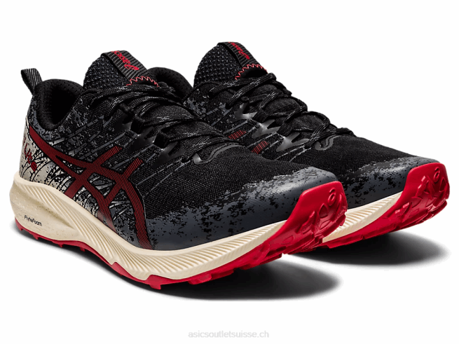 fuji lite 2 noir/rouge électrique Asics L6N0K1661