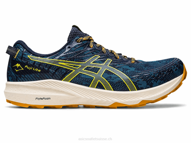 fuji lite 3 bleu sarcelle d'encre/jaune doré Asics L6N0K624