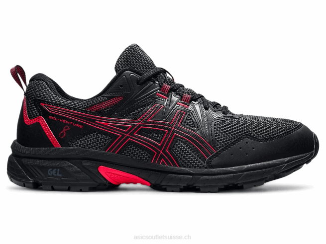 gel-venture 8 noir/rouge électrique Asics L6N0K1621