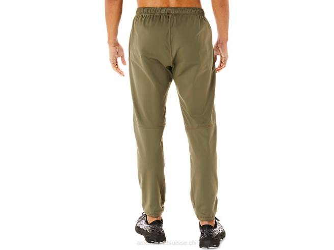 pantalon en maille brossée pour hommes manteau vert Asics L6N0K746