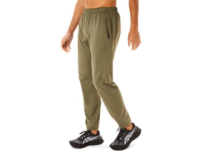 pantalon en maille brossée pour hommes manteau vert Asics L6N0K746