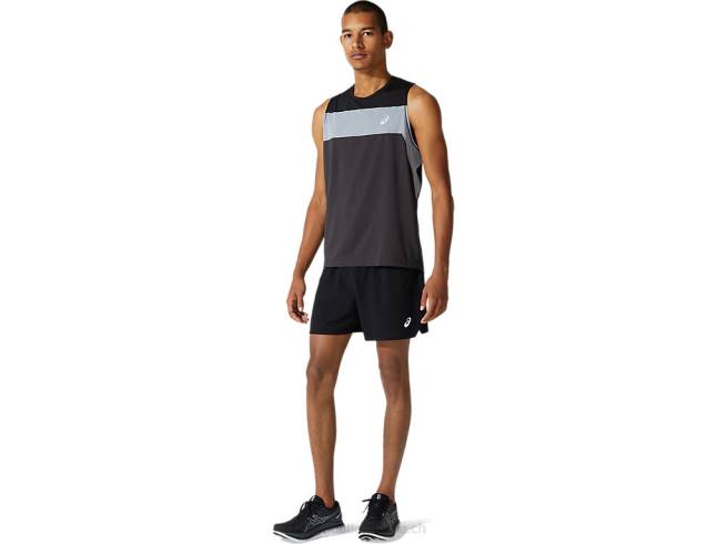 maillot de course homme gris graphite/noir performance Asics L6N0K1982