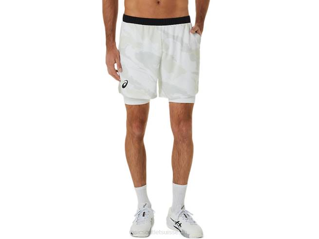 graphique de match pour hommes 7po court blanc brillant Asics L6N0K476