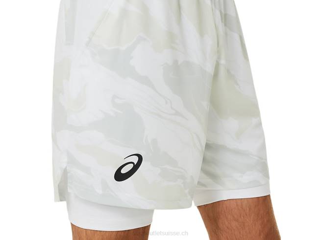graphique de match pour hommes 7po court blanc brillant Asics L6N0K476