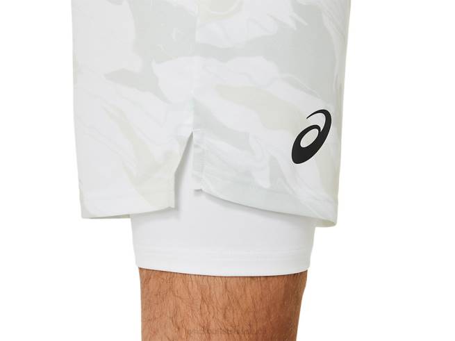 graphique de match pour hommes 7po court blanc brillant Asics L6N0K476