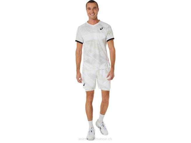 graphique de match pour hommes 7po court blanc brillant Asics L6N0K476