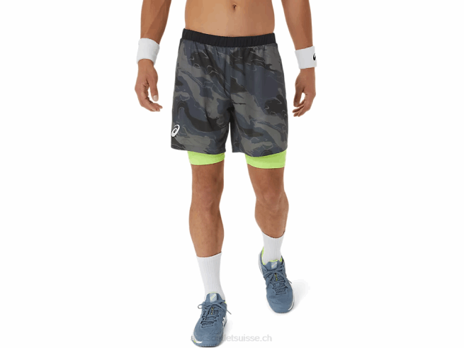 graphique de match pour hommes 7po court transporteur gris Asics L6N0K506