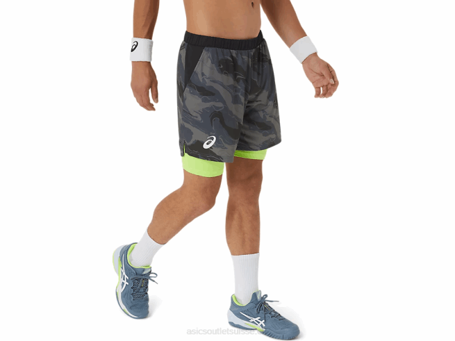 graphique de match pour hommes 7po court transporteur gris Asics L6N0K506