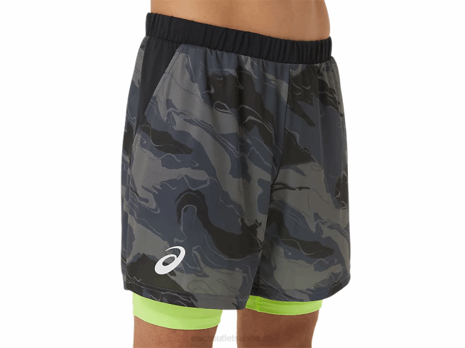 graphique de match pour hommes 7po court transporteur gris Asics L6N0K506