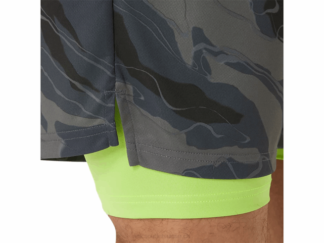 graphique de match pour hommes 7po court transporteur gris Asics L6N0K506