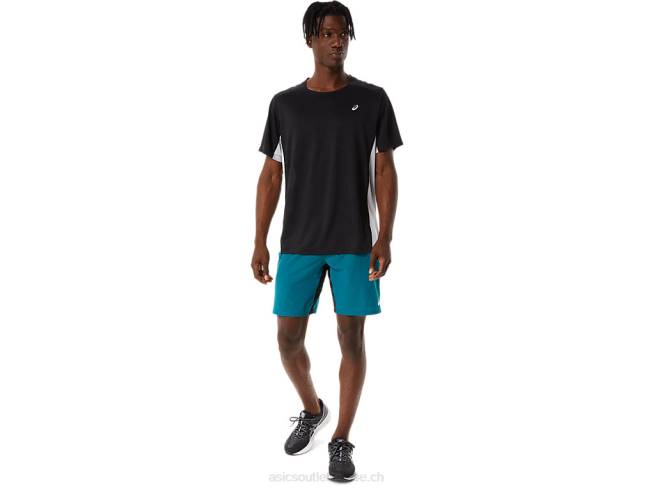 short de mixage 9 pouces pour hommes pin velours/noir performance Asics L6N0K1052