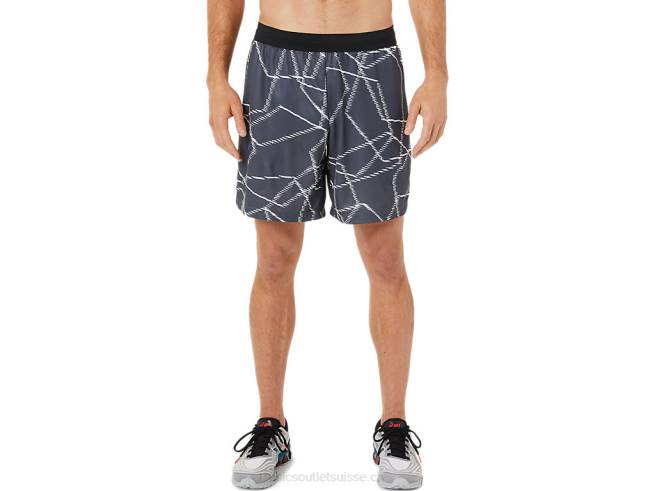 short imprimé de saison pour hommes transporteur gris Asics L6N0K1436
