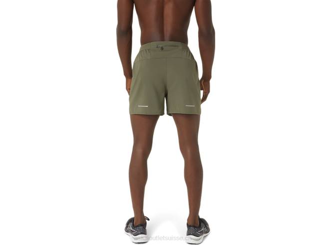 short route homme 5po manteau vert Asics L6N0K1109