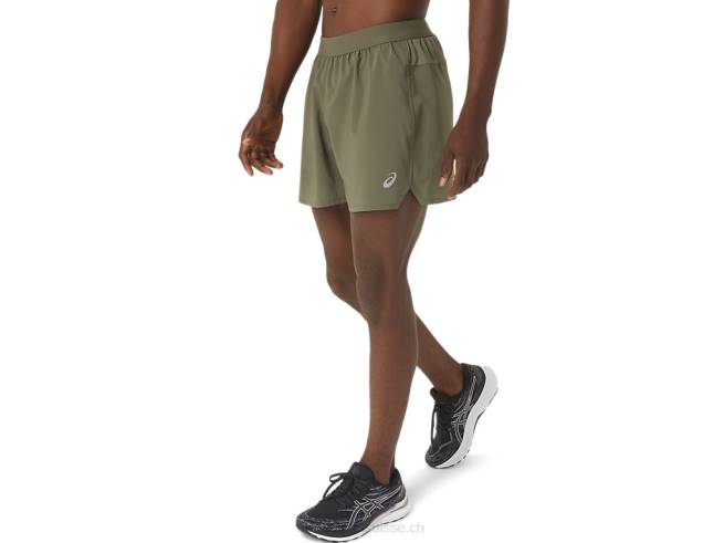 short route homme 5po manteau vert Asics L6N0K1109