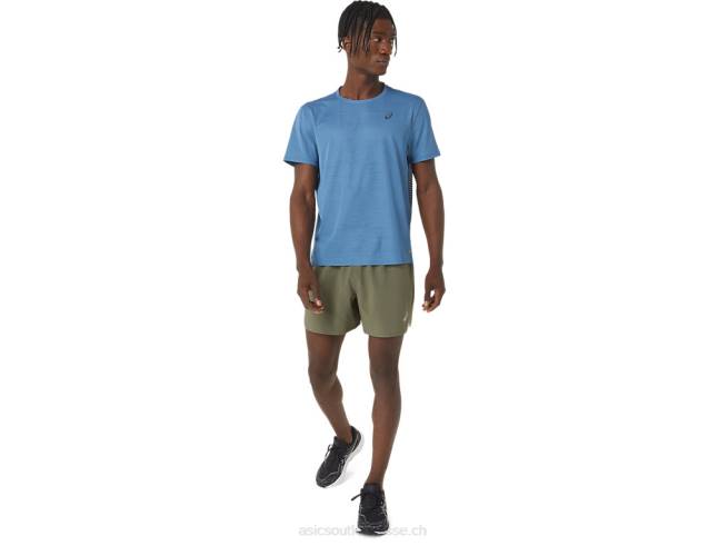 short route homme 5po manteau vert Asics L6N0K1109