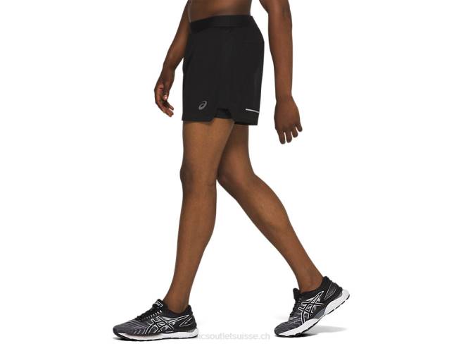 short ventilate 2-n-1 5po pour hommes performance noir Asics L6N0K2085