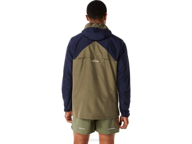 anorak fujitrail homme minuit/vert manteau Asics L6N0K1136