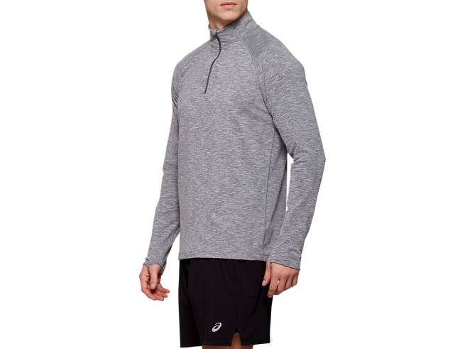 haut zippé dorai pour hommes chiné gris foncé Asics L6N0K2058