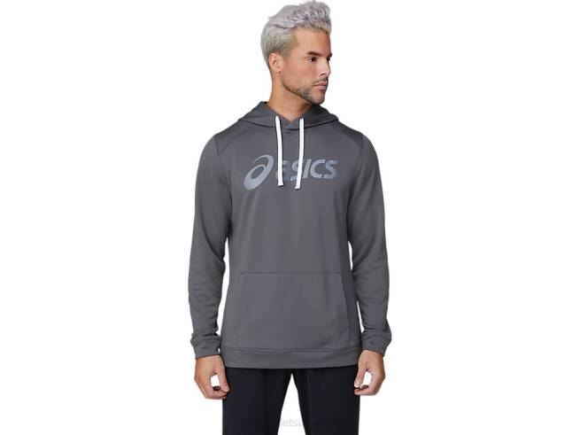 sweat à capuche en éponge pour hommes gris graphite/métropolis Asics L6N0K1807