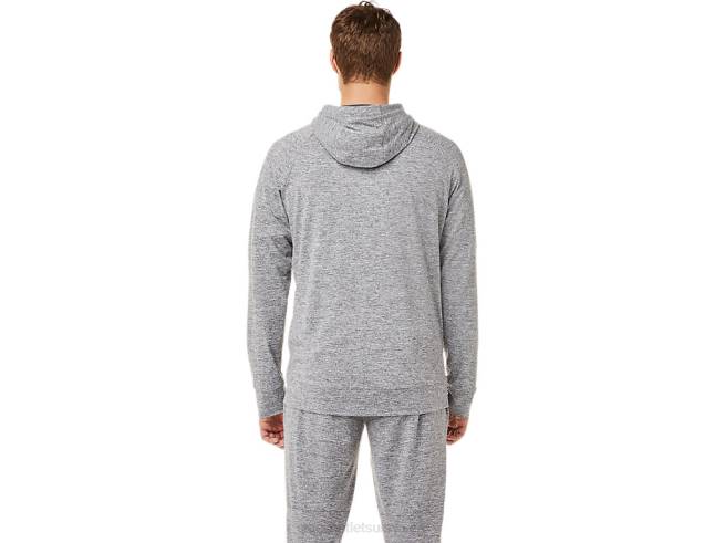 sweat à capuche technique entièrement zippé pour hommes transporteur gris chiné Asics L6N0K1907