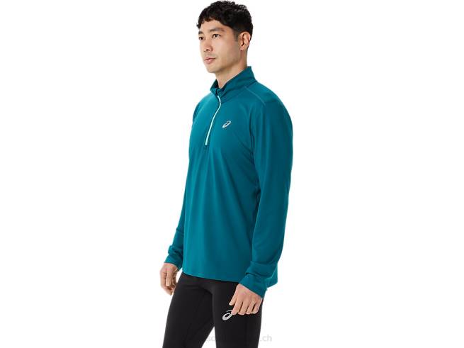 demi-zip prêt-à-porter pour hommes pin velours/nouvelle feuille Asics L6N0K975