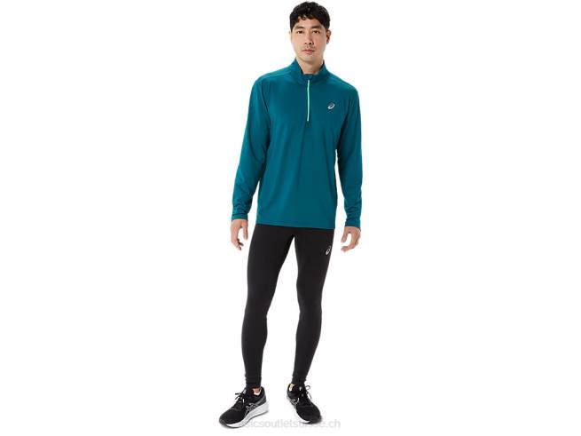 demi-zip prêt-à-porter pour hommes pin velours/nouvelle feuille Asics L6N0K975