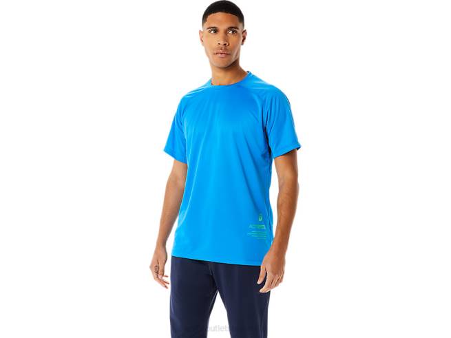 haut actif à manches courtes pour hommes bleu électrique Asics L6N0K762