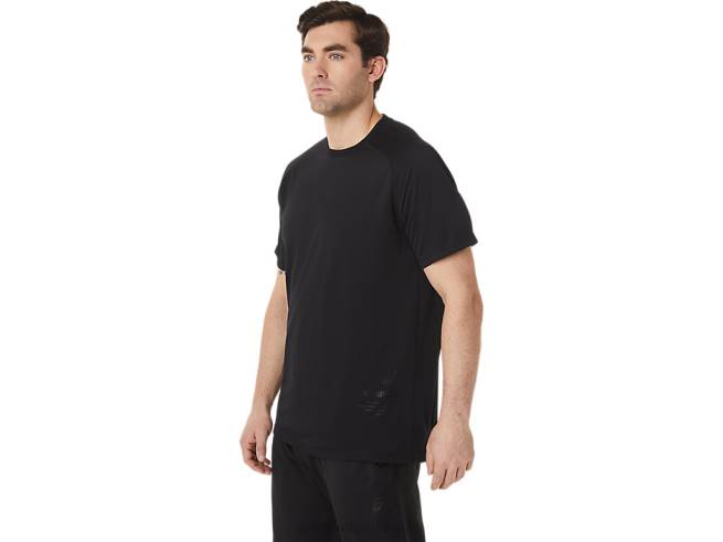 haut actif à manches courtes pour hommes performance noir Asics L6N0K753