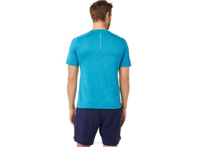 haut de performance à manches courtes pour hommes bleu sarcelle Asics L6N0K2037