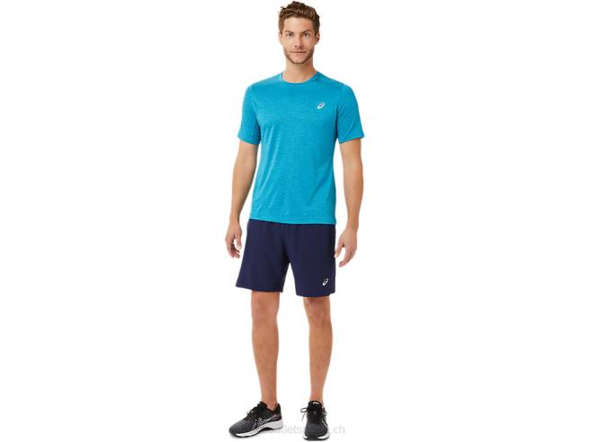 haut de performance à manches courtes pour hommes bleu sarcelle Asics L6N0K2037