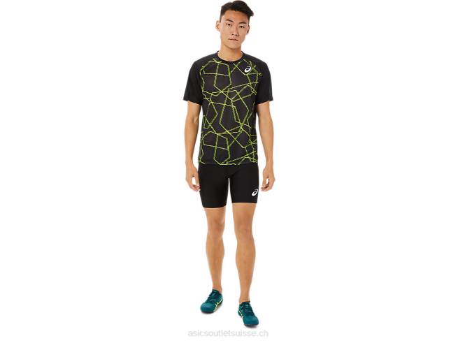 haut léger à manches courtes pour hommes performance noir Asics L6N0K1444