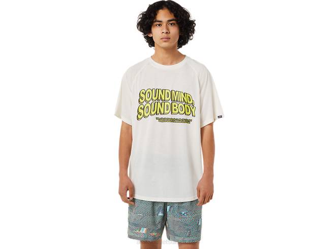 haut à manches courtes avec poche crème Asics L6N0K1405