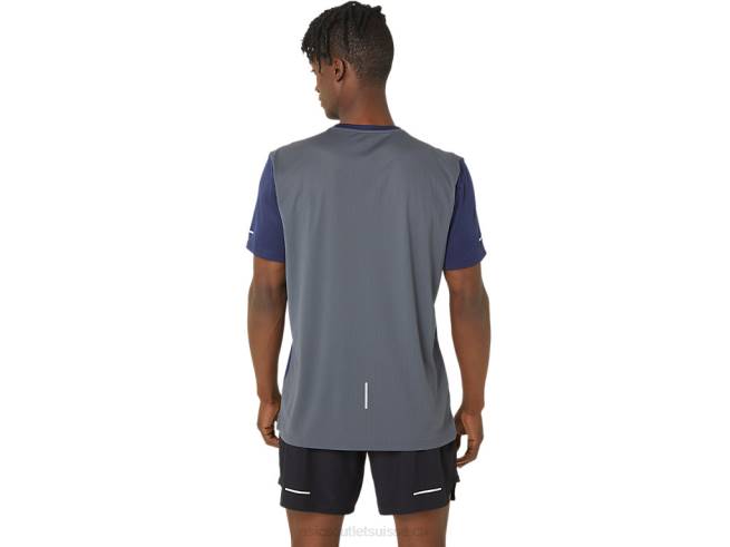 haut à manches courtes en maille lite-show caban/gris porteur Asics L6N0K76