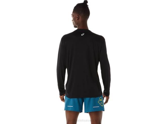 haut à manches longues avec logo fujitrail pour hommes performance noir Asics L6N0K508