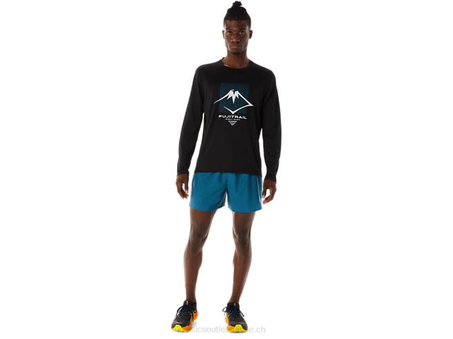 haut à manches longues avec logo fujitrail pour hommes performance noir Asics L6N0K508