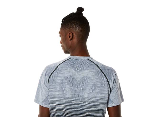 haut sans couture à manches courtes pour hommes performance noir/porteur gris Asics L6N0K1127