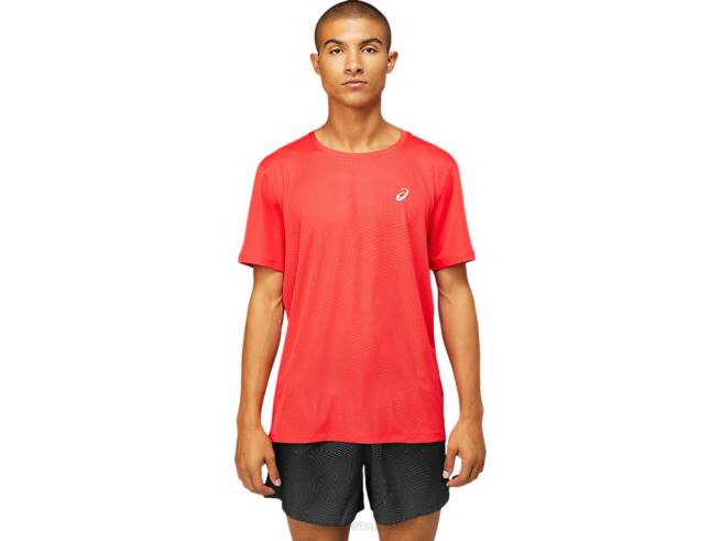 haut ventilé à manches courtes pour hommes rouge électrique Asics L6N0K1799