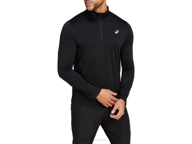 hommes core 1/4 zip performance noir Asics L6N0K2039
