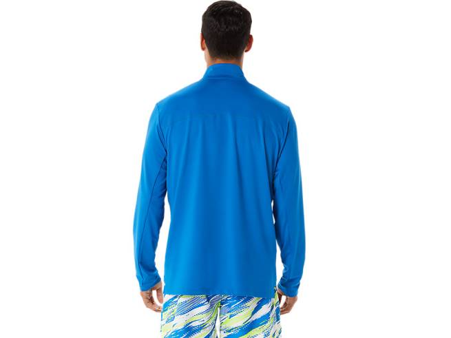 lam demi-zippée prête à l'emploi pour hommes route du lac/vert de danger Asics L6N0K1339