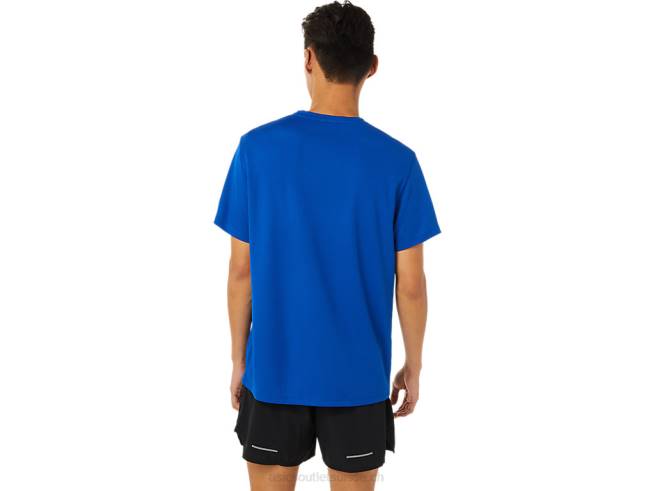manches courtes la marathon pour hommes bleu Asics L6N0K1622