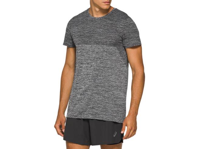 manches courtes sans couture de course pour hommes performance noir Asics L6N0K2047